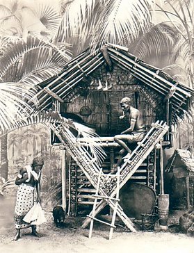 Featured is a c 1911 photo showing a family at home in Bougainville, Solomon Islands.